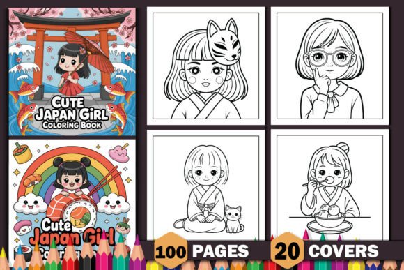 100 Cute Japan Girl Coloring Pages