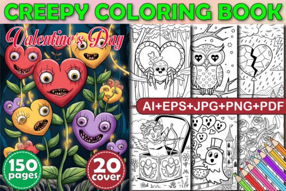 150 Valentine’s Day Creepy Coloring Book