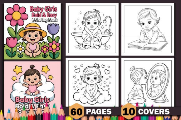 Baby Girls Bold Easy Coloring Pages: A Versatile Resource for Creators and Educators