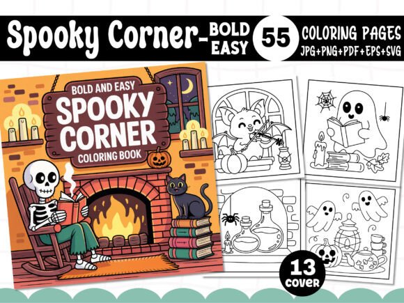 Bold Easy Spooky Corner Coloring Pages: A Creative Escape for All Skill Levels