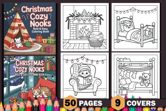 Christmas Cozy Nooks Bold Easy Coloring Book: A Creative and Profitable KDP Product