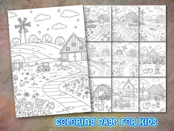 Country Farm Scenes Coloring Page: A Creative Escape for All Ages