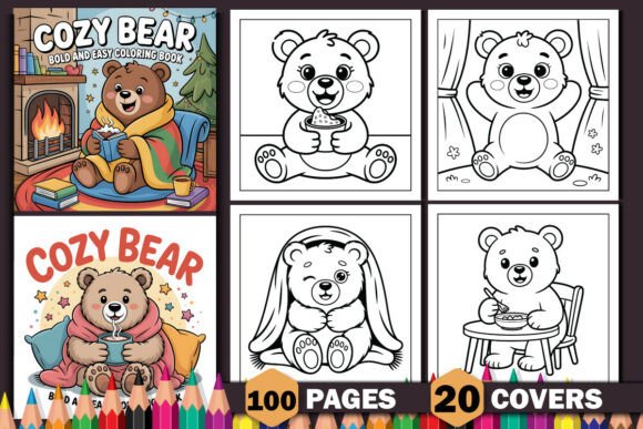 Cozy Bear Bold and Easy Coloring Pages