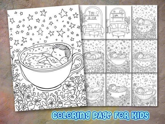 Cozy Spaces Coloring Page for Kdp