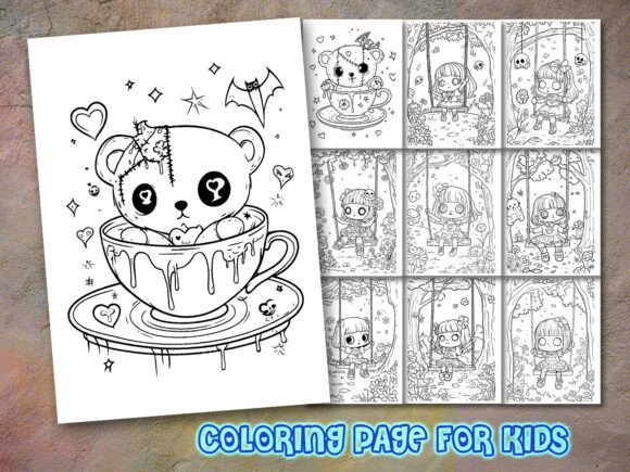 Creepy Cutie Coloring Page for Kdp: A Unique Interior Design for Your Coloring Book