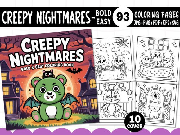 Creepy Nightmares Bold and Easy Coloring: A Unique Way to Unleash Creativity