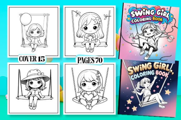 Cute Swing Girl Coloring Pages: A Creative Escape for All Ages
