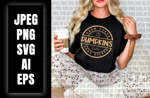 Farm Fresh Pumpkins Graphic T-Shirt Design: A Versatile and Stylish Addition to Your Print Business