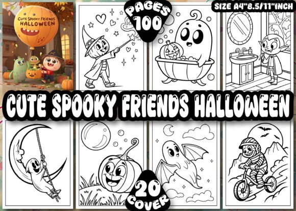 Spooky Friends Halloween Coloring Book: A Festive Creative Activity for Kids