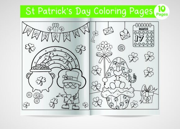 St Patrick's Day Gnomes Coloring Page