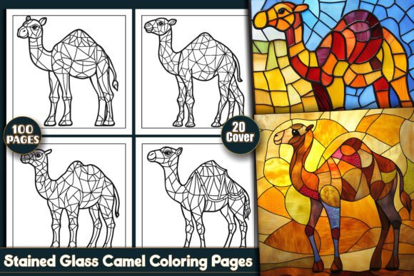 Stained Glass Camel Coloring Pages