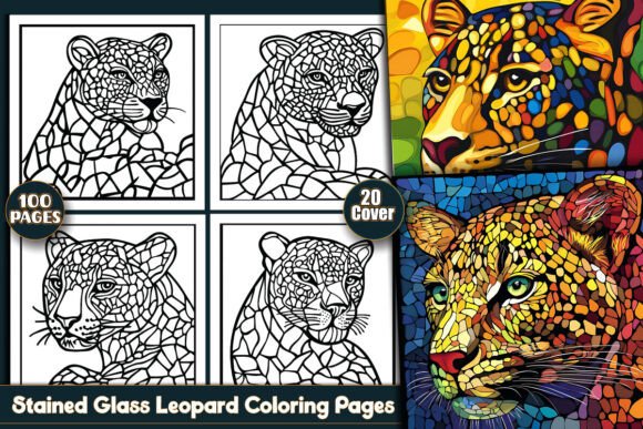 Stained Glass Leopard Coloring Pages: A Unique Design for Creative and Commercial Use