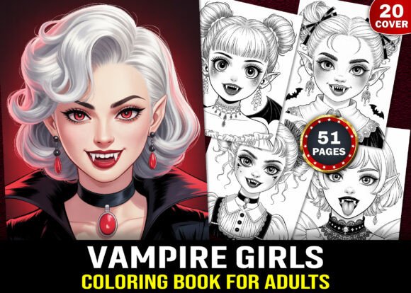 Vampire Girls Coloring Pages, Vol- 01: A Creative Escape for Adults