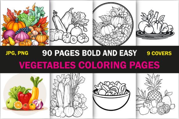 Vegetables Coloring Book for Adults